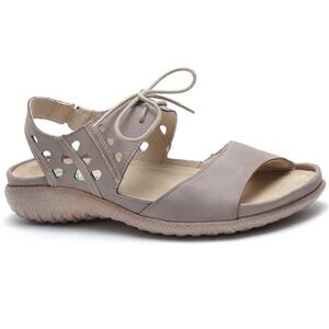 Naot Sandals Women Size 39 Taupe‎ Leather Lace Up Comfort Flat Orthotic